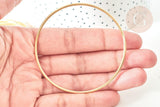 Bracelet jonc lisse rond acier 304 inoxydable doré 70mm, x1 (G7733)