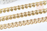 Bracelet laiton doré maille fantaisie pastille 17.5cm, x1 (G8080)