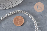 Stainless steel rolo chain bracelet, silver, 6mm, 19.1cm, x1 (G11200)