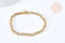 Bracelet maille rolo acier inoxydable 304 doré 14k, 1.5mm, 20.5cm, x1 (G6893)