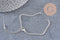 Bracelet maille rolo acier inoxydable argenté 16.5cm, x1 (G10914)