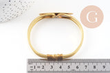 Bracelet manchette ressort laiton brut 47x60mm, x1 (G2710)