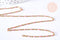 Bracelet ou collier acier doré 14k résine rose 1.5mm,20.5cm, x1 (G3602)