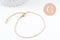 Bracelet réglable maille boule acier 304 inoxydable PVD doré 18.5cm, x1 (G9988)
