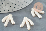Branche forme corail plastique écru 26mm, perles corail, perle acrylique, x10 (G4149)