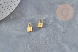 Breloque cadenas en acier 304 inoxydable 11mm,fourniture acier inoxydable pour création bijoux, x2 (G2611)