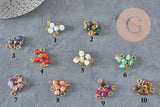 Breloque cube pierre naturelle acier 304 inoxydable doré 10mm, x1 (G11388)-Breloques et pendentifs-Gingerlily Perles