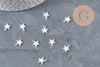 Stainless steel 304 star charm, silver plated, 10mm, x5 (G11172)