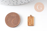 Breloque médaille laiton, fournitures pour bijoux, breloque bijoux, numéro 1, 15mm x5 (G0998)