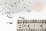 Breloque ovale cuivre or blanc rhodium 10mm,pendentif argent pour création bijoux DIY, x4 G9247