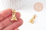 Breloque pièce échecs laiton, fournitures pour bijoux, breloques laiton brut , breloque bijoux,jeux d'échecs, x1, 20mm-G1493