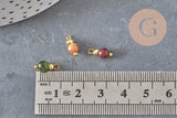Breloque ronde Jade teinté laiton doré 11.5mm, x1 (G11365)-Breloques et pendentifs-Gingerlily Perles