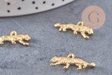 Breloque tigre zamac doré 18k 16mm x2 (G5661)