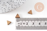 Perle triangle 1 trou laiton brut 7mm, x10 (G1347)