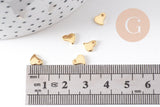 Breloques coeur stylisé acier 201 inoxydable doré 6mm,x10 (G10515)
