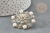 Broche flocon de neige zamac zircons 45mm, x1 (G9774)