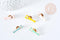 Broche langouste homard laiton doré émail coloré 24mm, x1 (G8509)