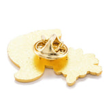 Broche pins animal écureil motif végétal doré émail, décoration veste, 27x26mm,x1 (G5540)