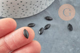 Cabochon Marquise agate noire naturelle 10mm, x1 (G5759)