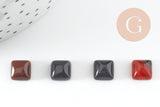 Cabochon carré agate naturelle 8x8mm, x1 (G2889)
