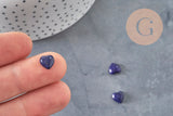 Natural lapis lazuli heart cabochon 8x8mm, x1 (G11273)