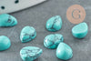 Cabochon goutte turquoise synthétique 8x6mm, x1 (G7653)