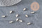10x Platinum Plated Brass Shuttle Clear Crystal Cabochon, 8x4mm (G11191)