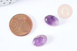 Cabochon ovale améthyste naturel 14x10mm, x1 (G8667)