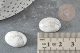 Cabochon ovale howlite blanche naturelle 18 x13mm, x1 (G2021)
