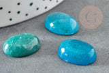 Cabochon ovale jade naturel turquoise foncé 18 x13mm, x1 (G2025)