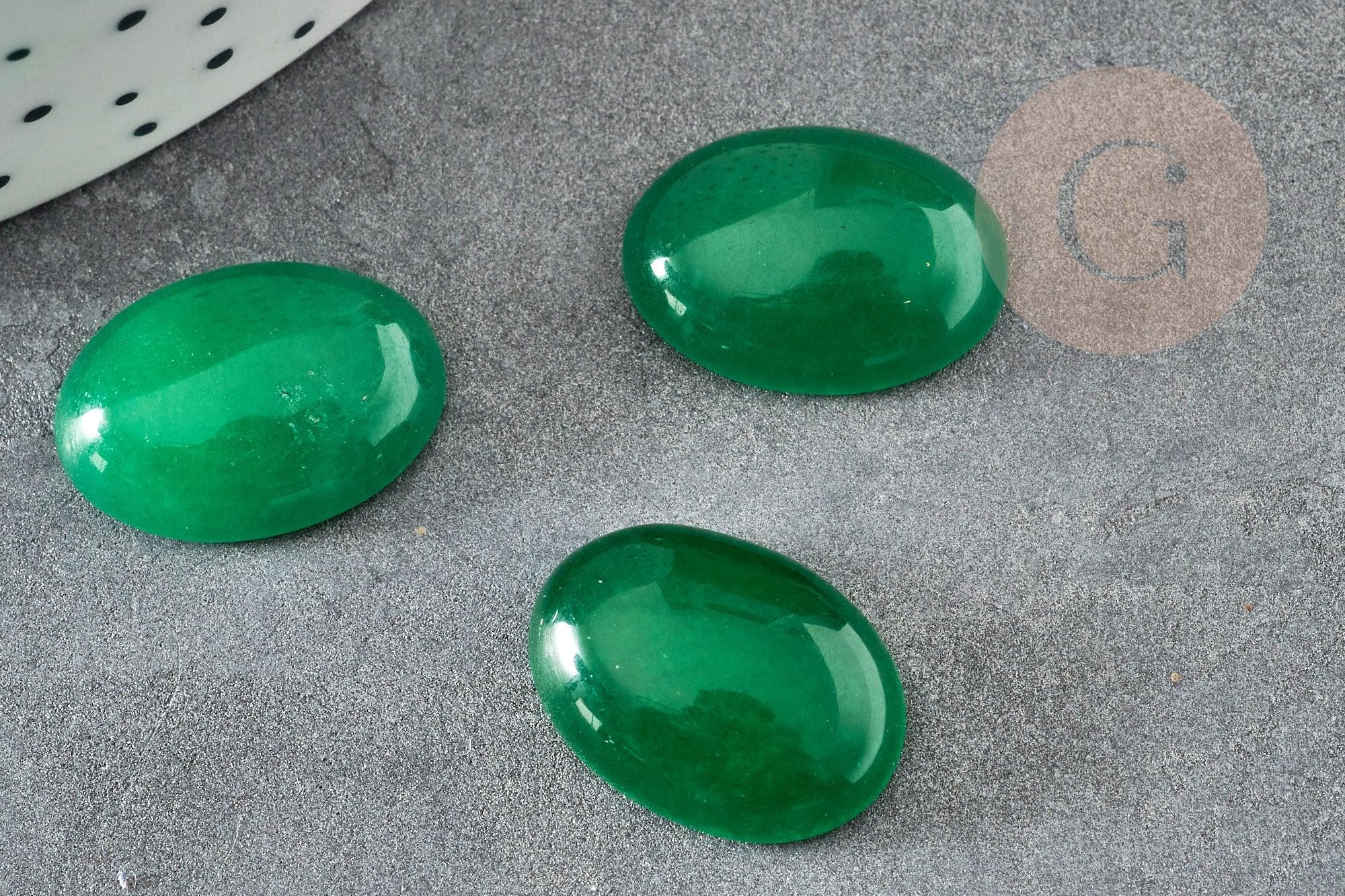 Cabochon ovale jade naturel vert citron 18 x13mm x1 (G0092)