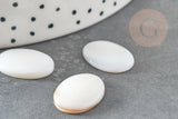 Cabochon ovale nacre blanche naturelle 16mm, x1 (G1964)