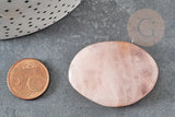 Cabochon ovale quartz rose naturel 43-50mm, x1 (G5056)