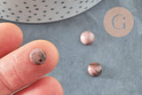 Cabochon rond Rhodochrosite naturelle 8mm, x1 (G8655)