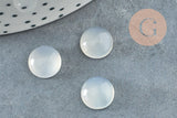Cabochon rond agate naturelle blanche 10mm, x1 G8688
