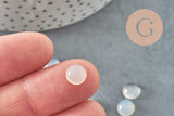 Cabochon rond agate naturelle blanche 8mm, x1 (G10031)