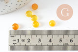 Cabochon rond agate naturelle jaune 6mm, x1 (G10033)
