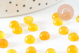 Cabochon rond agate naturelle jaune 6mm, x1 (G10033)