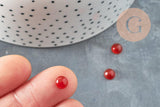 Cabochon rond agate naturelle orange 6mm, x1 (G0409)