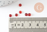 Cabochon rond agate naturelle rouge 4mm, x1 (G10034)