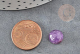 Cabochon rond améthyste naturelle 10mm, x1 (G0318)