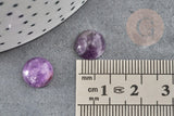 Cabochon rond améthyste naturelle 10mm, x1 (G0318)