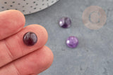 Cabochon rond améthyste naturelle 10mm, x1 (G0318)