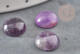 Cabochon rond améthyste naturelle 10mm, x1 (G0318)