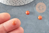 Cabochon rond aventurine rouge naturelle 8mm, x1 (G2230)