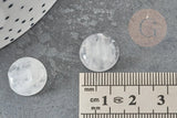 Cabochon rond cristal de roche naturel 14mm, x1 (G5054)