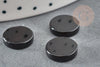 Cabochon rond disque agate naturelle noire 12mm, x1 (G2243)