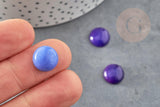 Cabochon rond jade naturel bleu, 12mm, x1 (G1429)