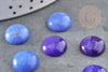 Cabochon rond jade naturel bleu, 12mm, x1 (G1429)