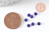 Cabochon rond jade naturel bleu 4mm, x1 (G9966)